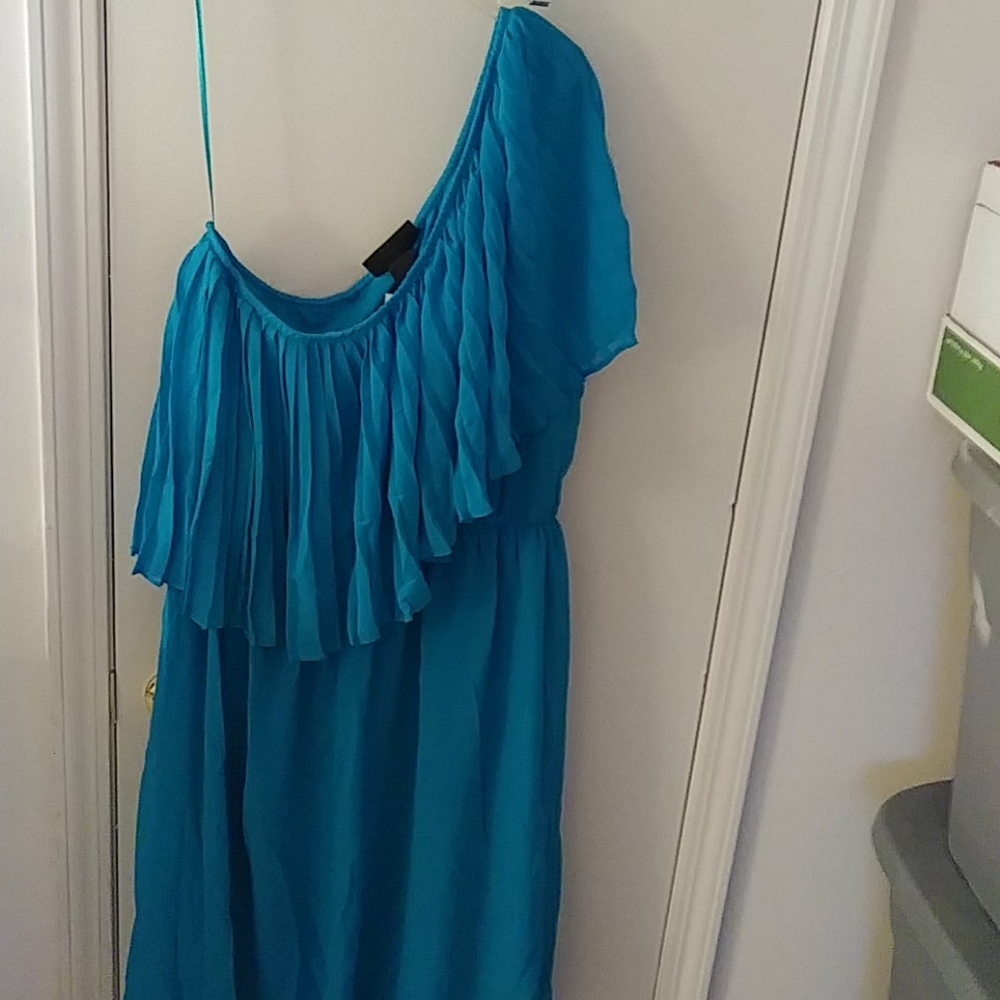 Lane Bryant Green One Shoulder Dress